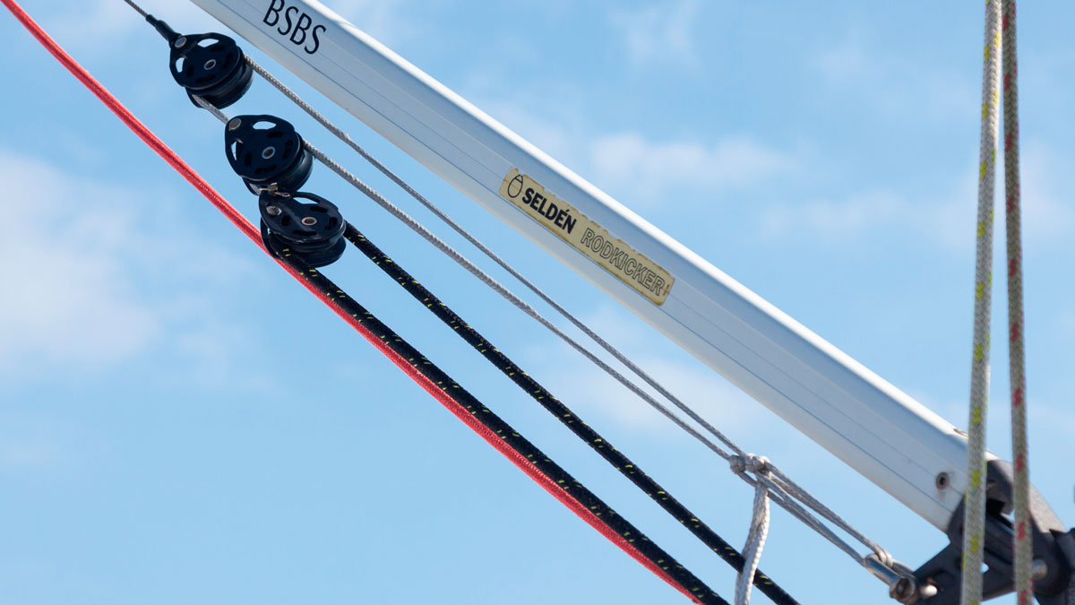 A cascade system on rigging on a yacht