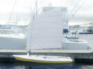 A laser dinghy with DIY sails