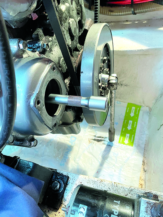 Part of a boat engine