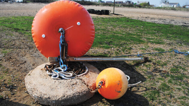 Ground tackle for a mooring for a yacht