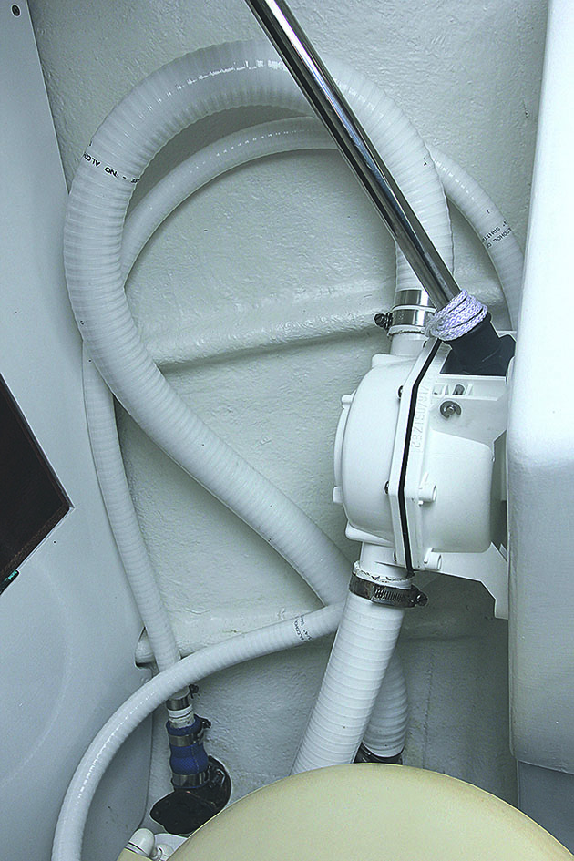 Hoses on a boat heads