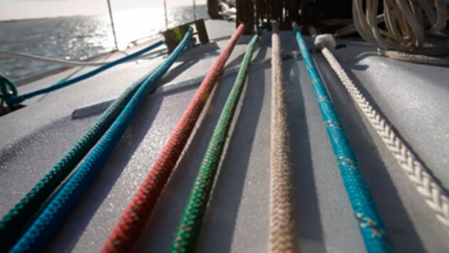 Line running through a boat