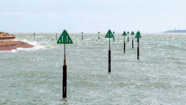 Tidal markers. Credit: geogphotos/Alamy