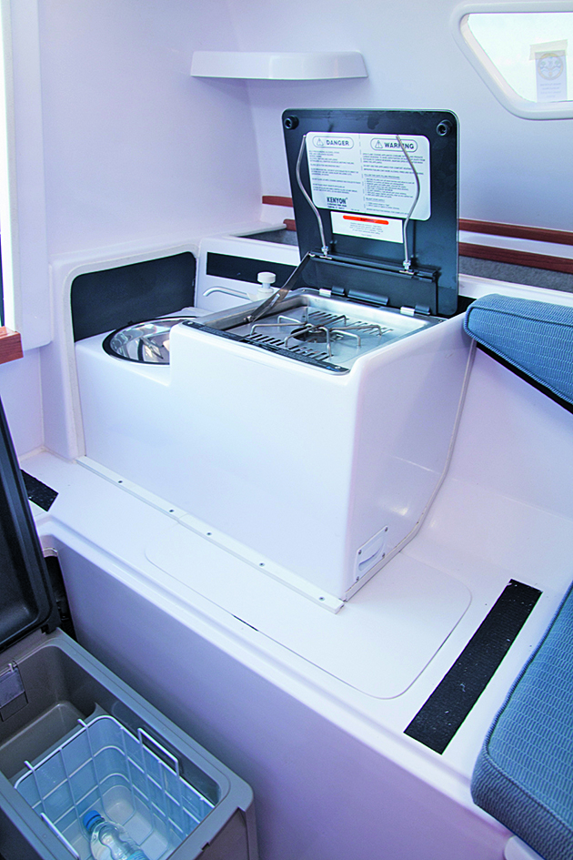 Galley on a Corsair Dash 750 catamaran