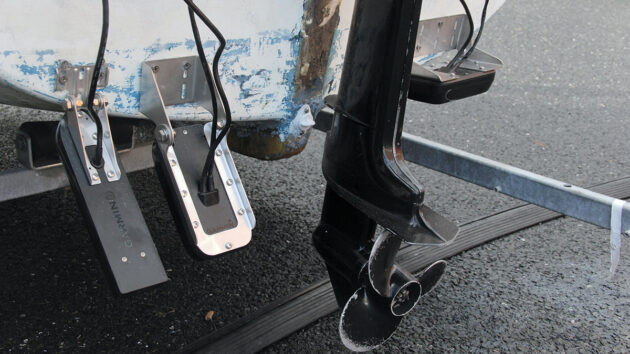 A new bung fitted on the bottom of a dinghy