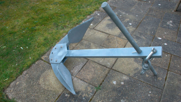 a fully assembled storm anchor for a boat