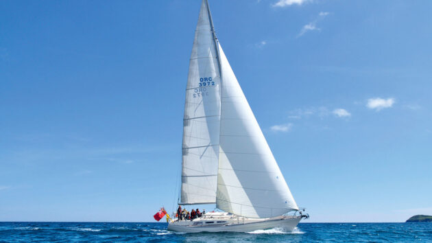 A yacht sailing