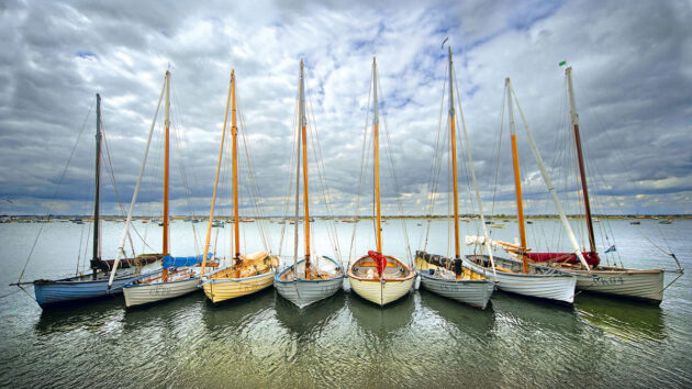 A row of bumpkin boats