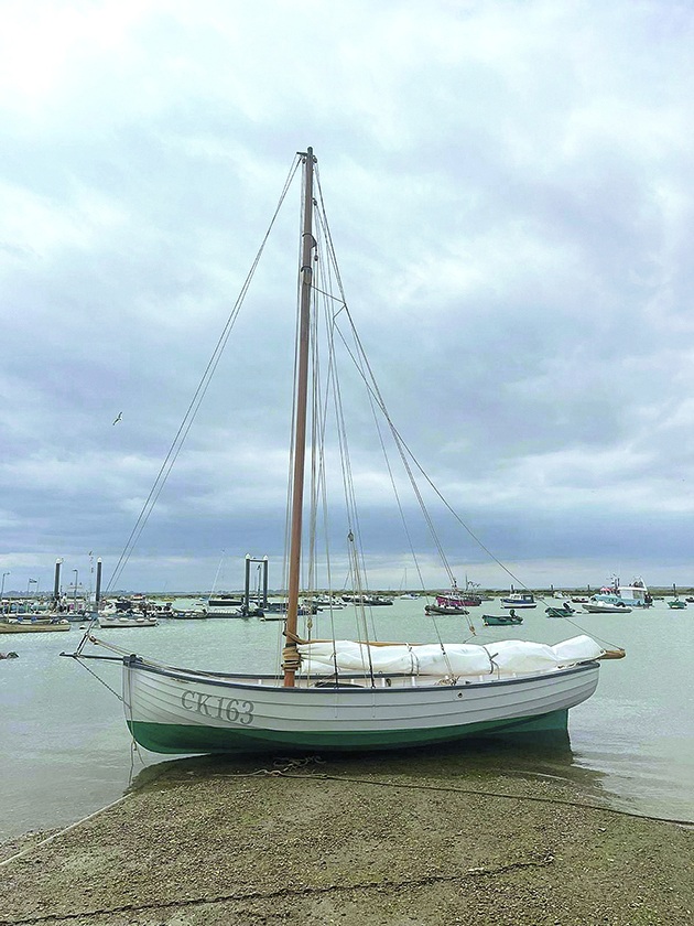 The bumpkin boat Silver Spray drying out