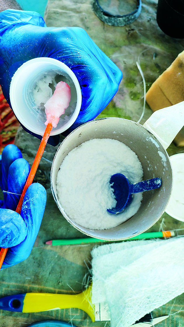 A man mixing up microfibres 