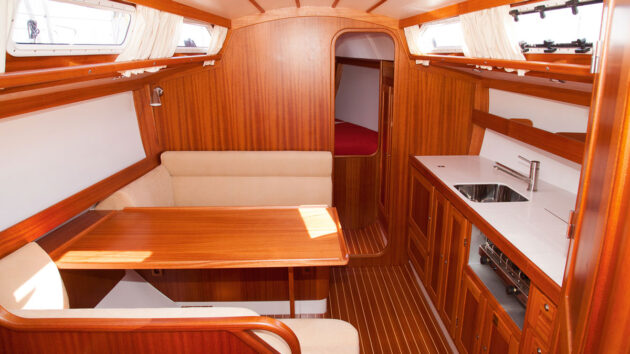 Saloon on. Faurby 335E yacht