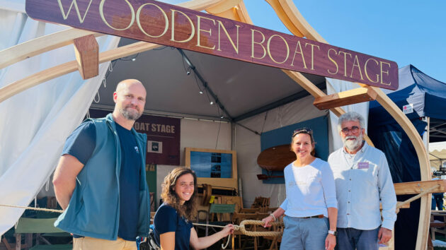 People opening the Wooden Boat Stage