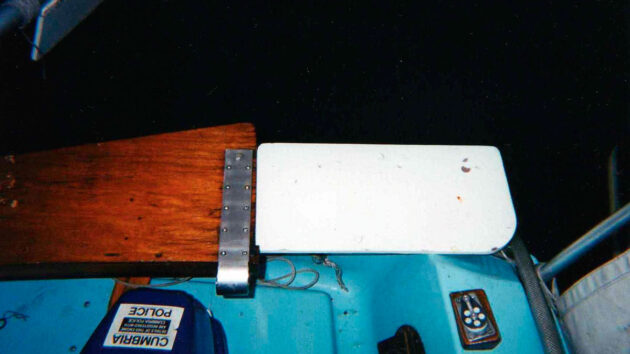 A homemade jury rudder for a boat