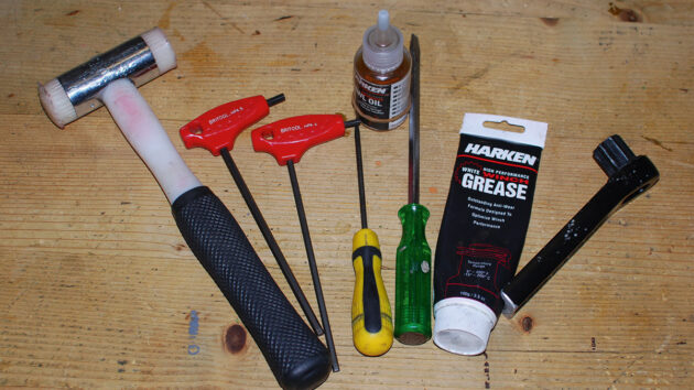 Tools and consumables needed for winch servicing