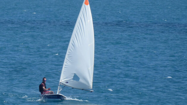 Retired headteacher Phil Hyman sailing