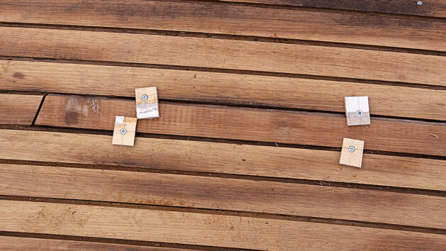 a teak deck on a boat