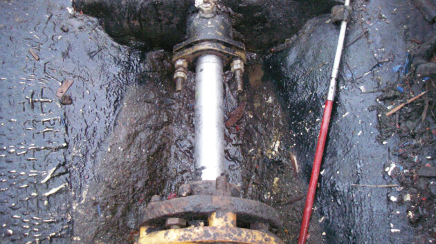 The end of a propshaft on a boat