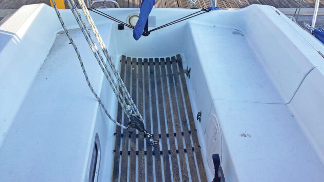 the cockpit of a boat