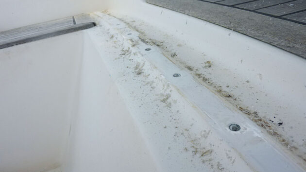 A close up of a cockpit of a boat