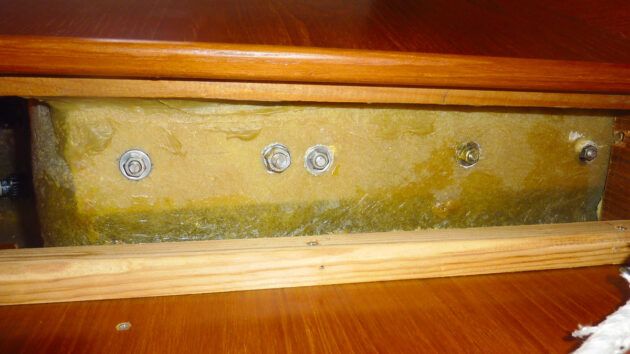 Trim panels removed from a boat