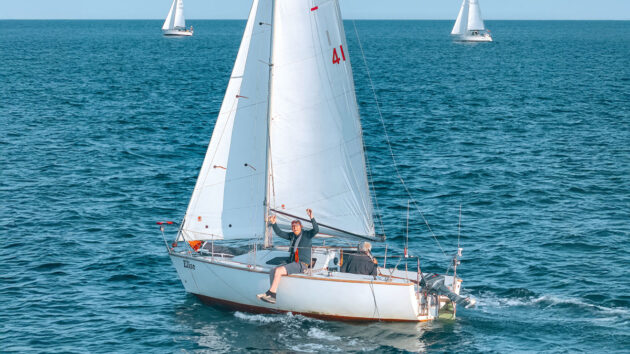 Sailor Ollie Boyes sailing his trailer sailer