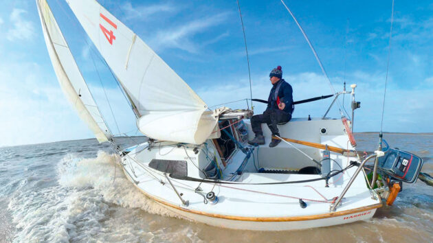 Sailor Ollie Boyes sailing his boat