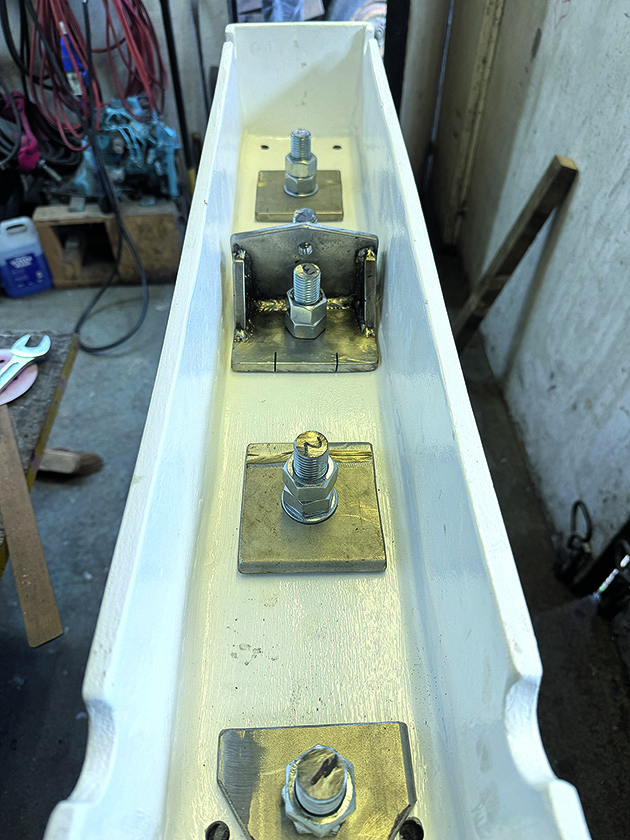 A keel tray on a boat