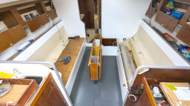 The interior of an Etap 30 yacht