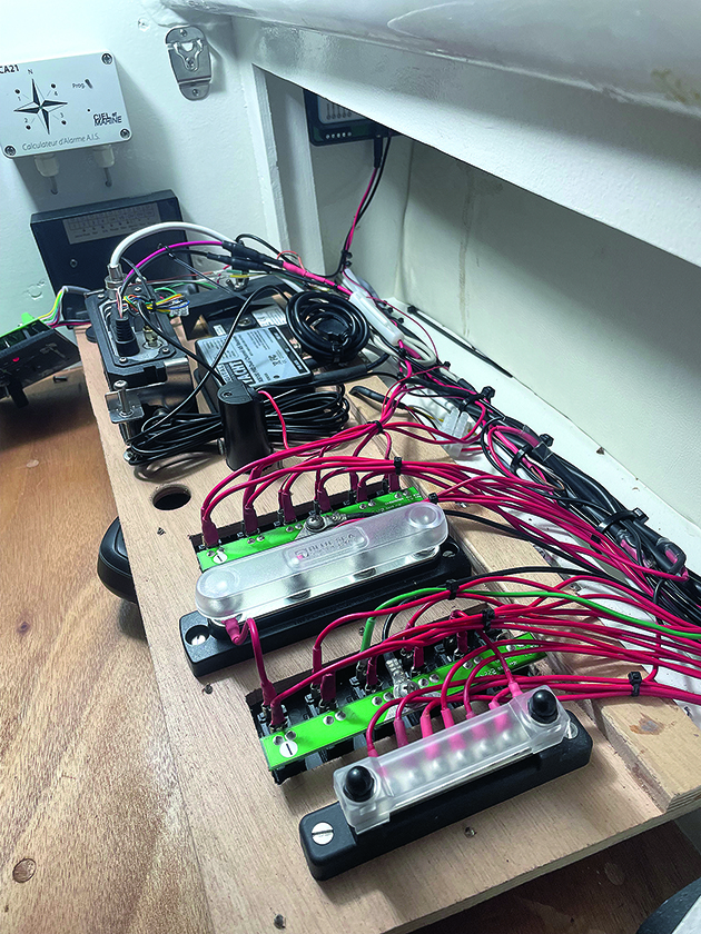Electrical wires on a yacht