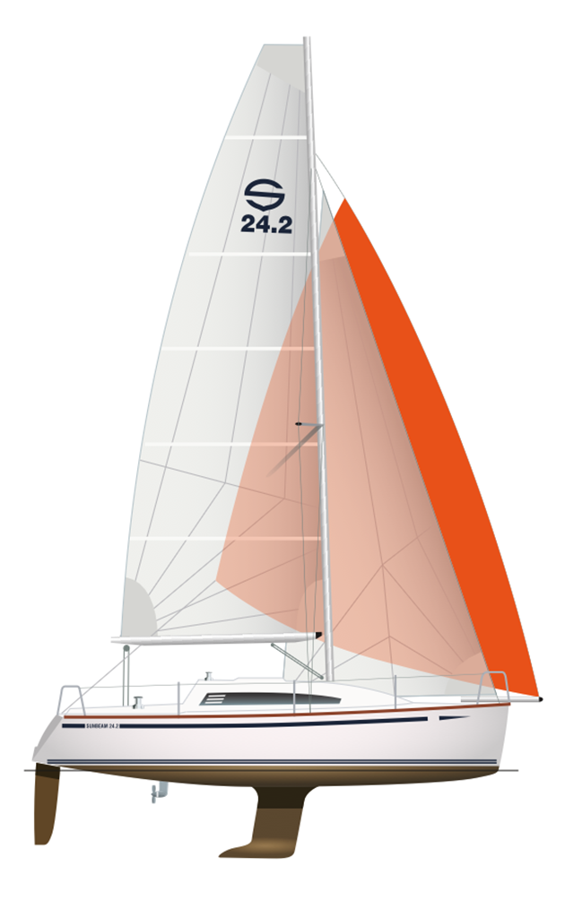 Sail plan of the Sunbeam 24.2