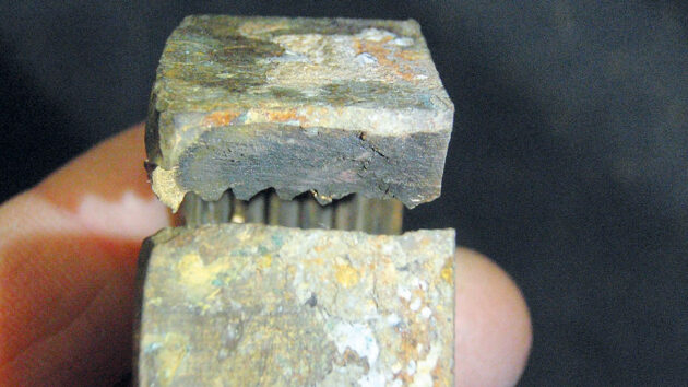 Broken bronze keel bolt from a boat