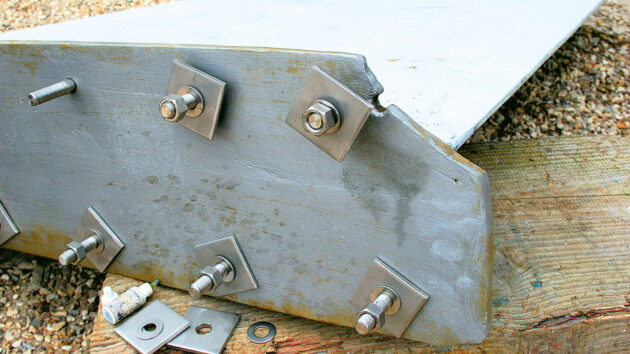 A keel for a yacht with keel bolts