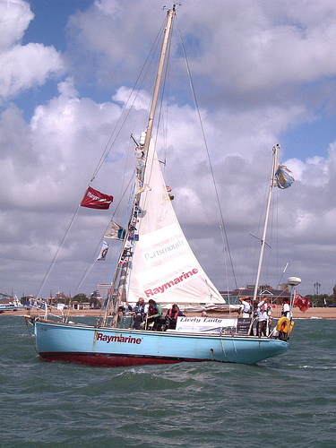 Lively Lady sailing in to Portsmouth after her circumnavigation