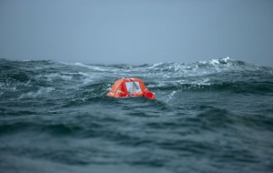 Life in a liferaft, during a F6 in the Bay of Biscay
