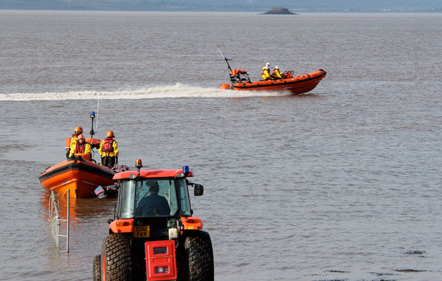 The Portishead & Bristol lifeboat is recovered