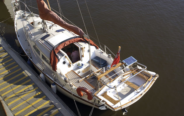 A yacht moored alongside