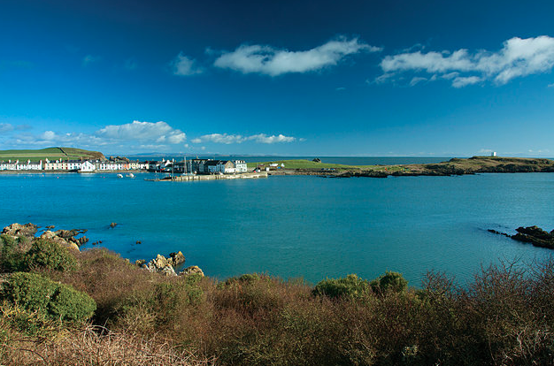 Under a brilliant blue sky, Scotland's Isle of Whithorn