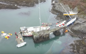 Boats sunk at Holyhead Marina