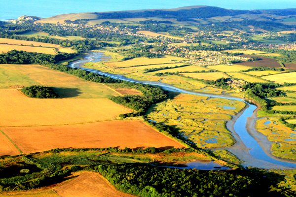 An aerial view of the river Yar, Isle of Wight
