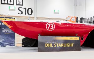 Susie Goodall Racing yacht DHL Starlight at the London Boat Show
