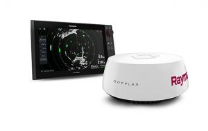 A white Raymarine Quantum 2 Doppler Radar