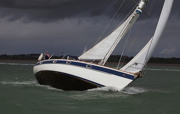 a yacht heels in wind
