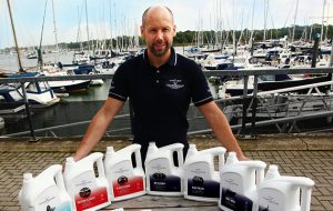 A range of Clean ToGleam products at a marina