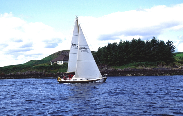 A Contessa 26 leaving Scotland