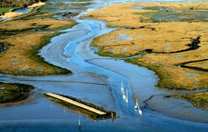 Creeks and waterways at Lymington and Keyhaven away from the Solent