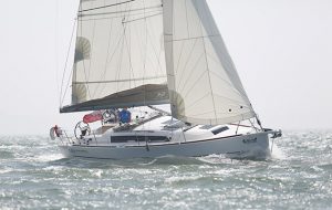 Dufour 360 out on the solent in the sunshine
