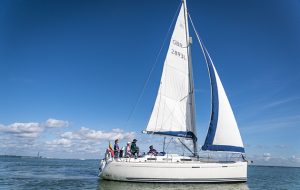 A Dufour sailing in the Solent