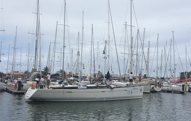 Dismasted ARC yacht arriving in St Lucia