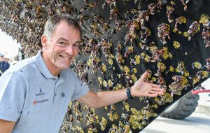 Barnacles on the hull of Golden Globe Race entrant's Tapio Lehtinen boat