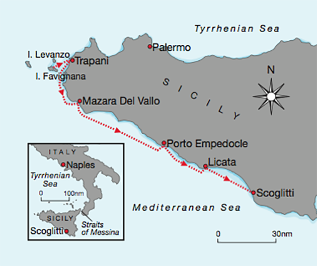 A chart of Sicily